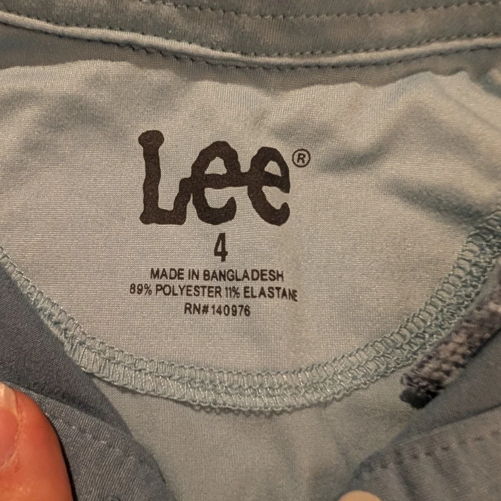 Lee Little Kid Blue Short Sleeve Polo Shirt with Khaki Short Set in Size 4